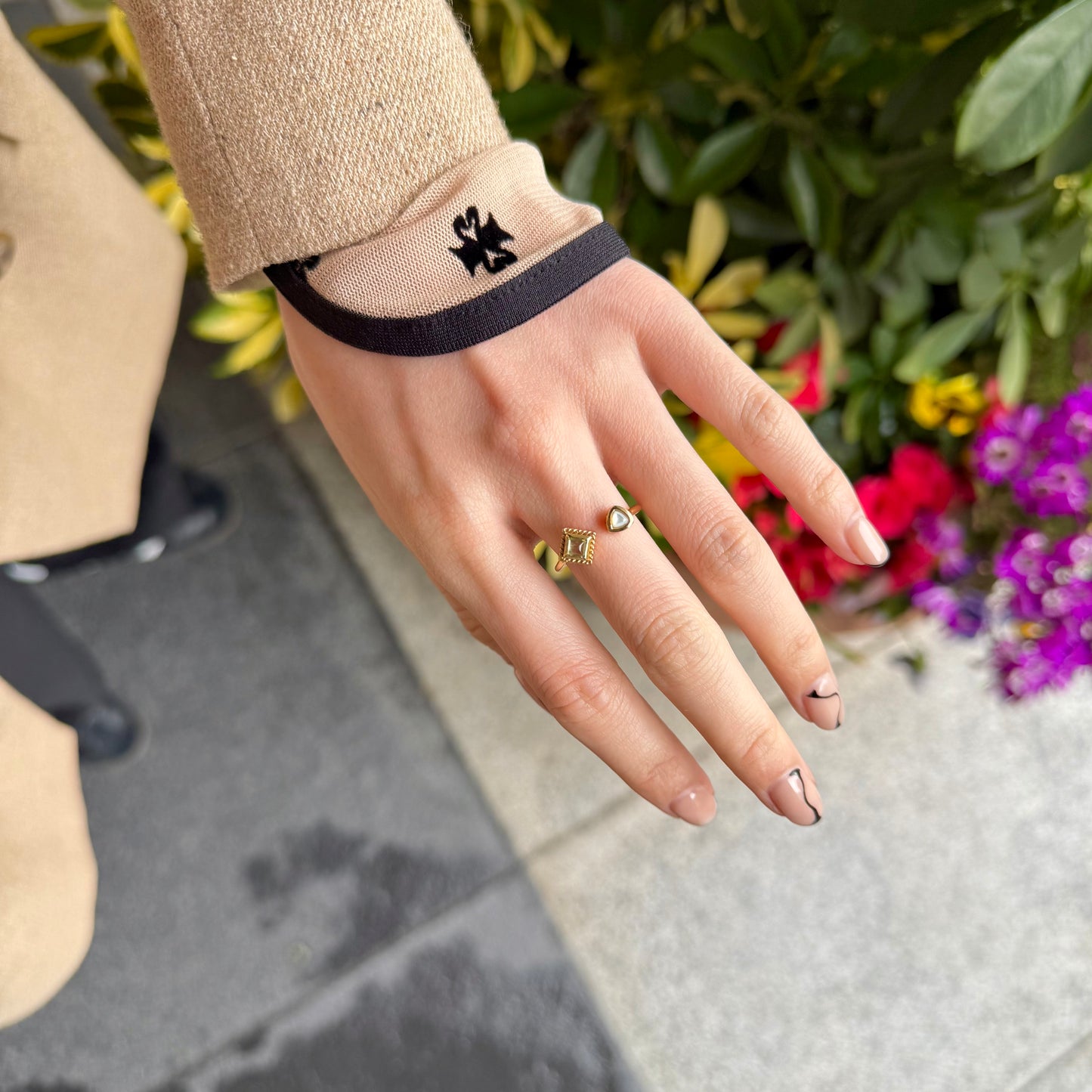 Brass 2stone ring 8