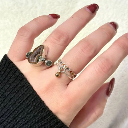 Silver925×Brass plain ring 〈Ball〉20