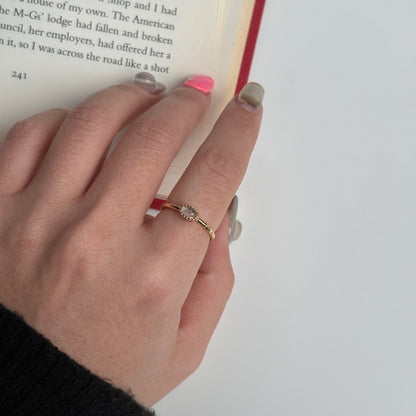 Brass petit ring 〈Crystal〉