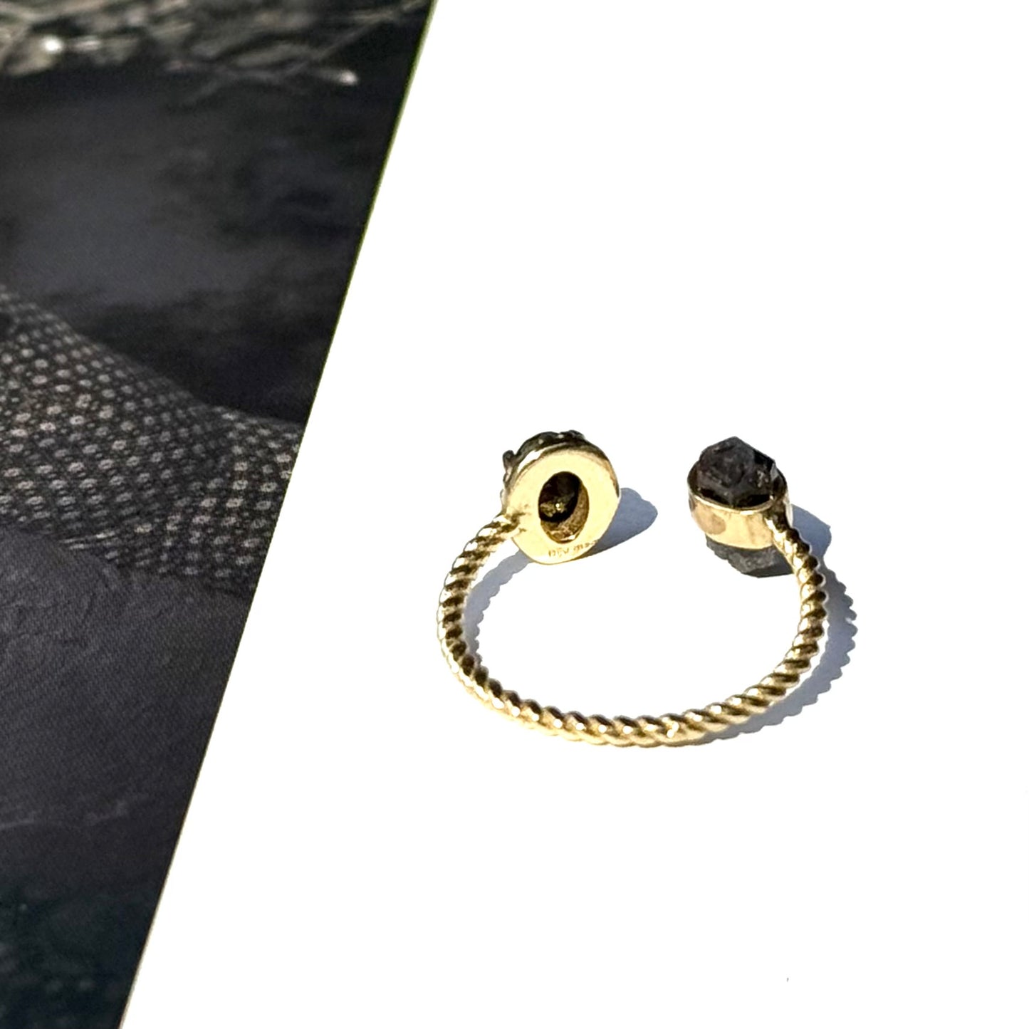 Brass 2stone ring 4