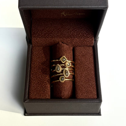 Brass petit ring〈Purple Labradorite〉