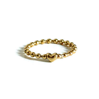 Brass Heart plain ring 7