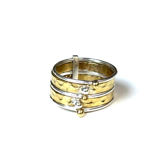 Silver925×brass stacking ring 1