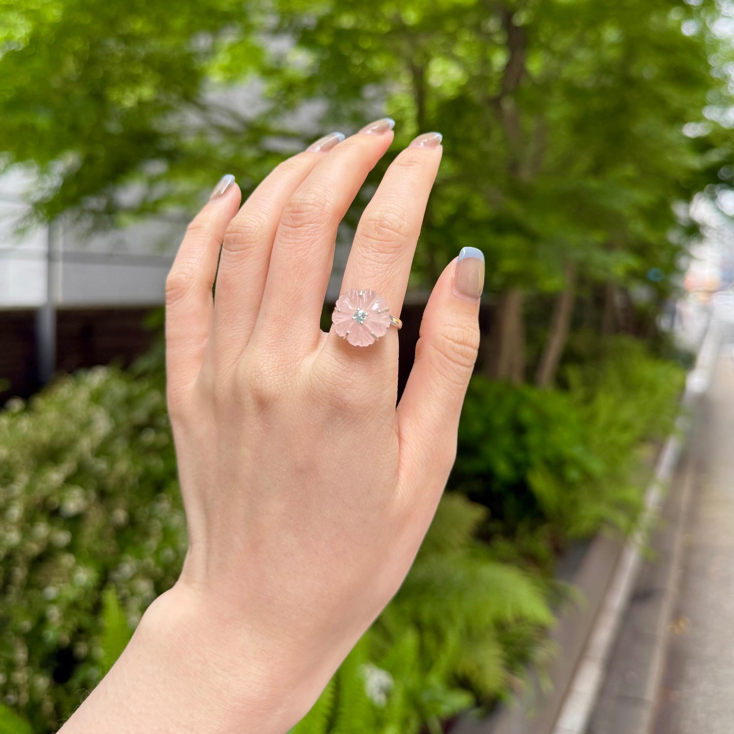 Flower carving ring