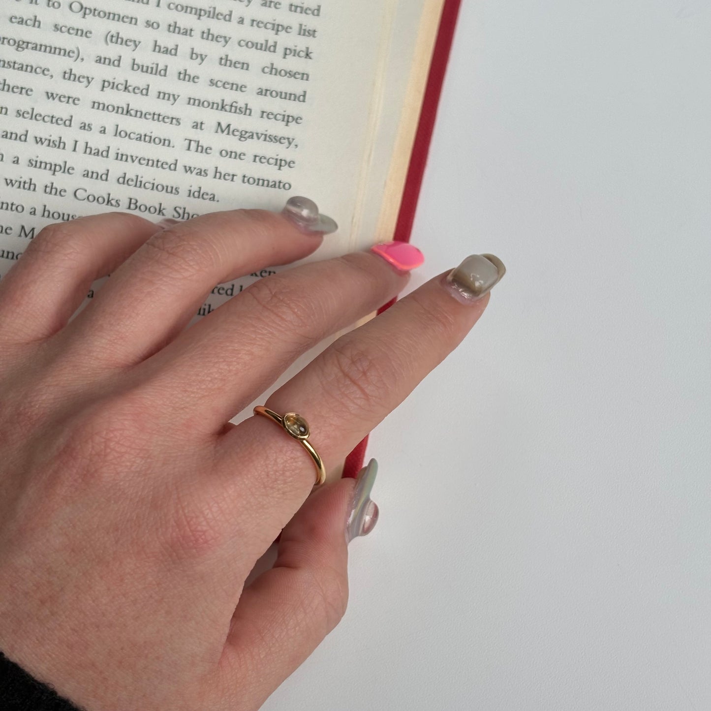 Brass petit ring〈Citrine〉