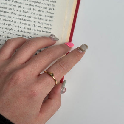 Brass petit ring〈Citrine〉