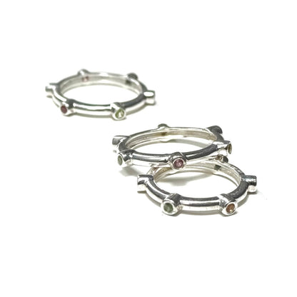 Multi tourmaline ring
