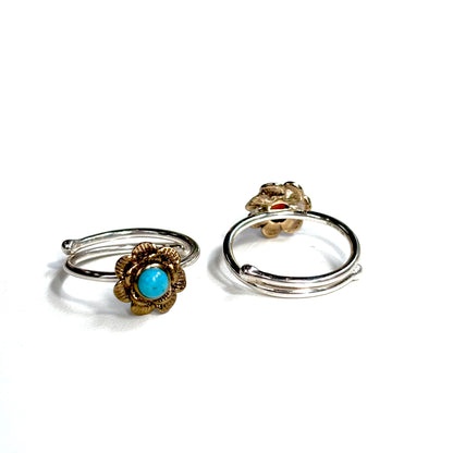 Silver925 × Brass flower ring
