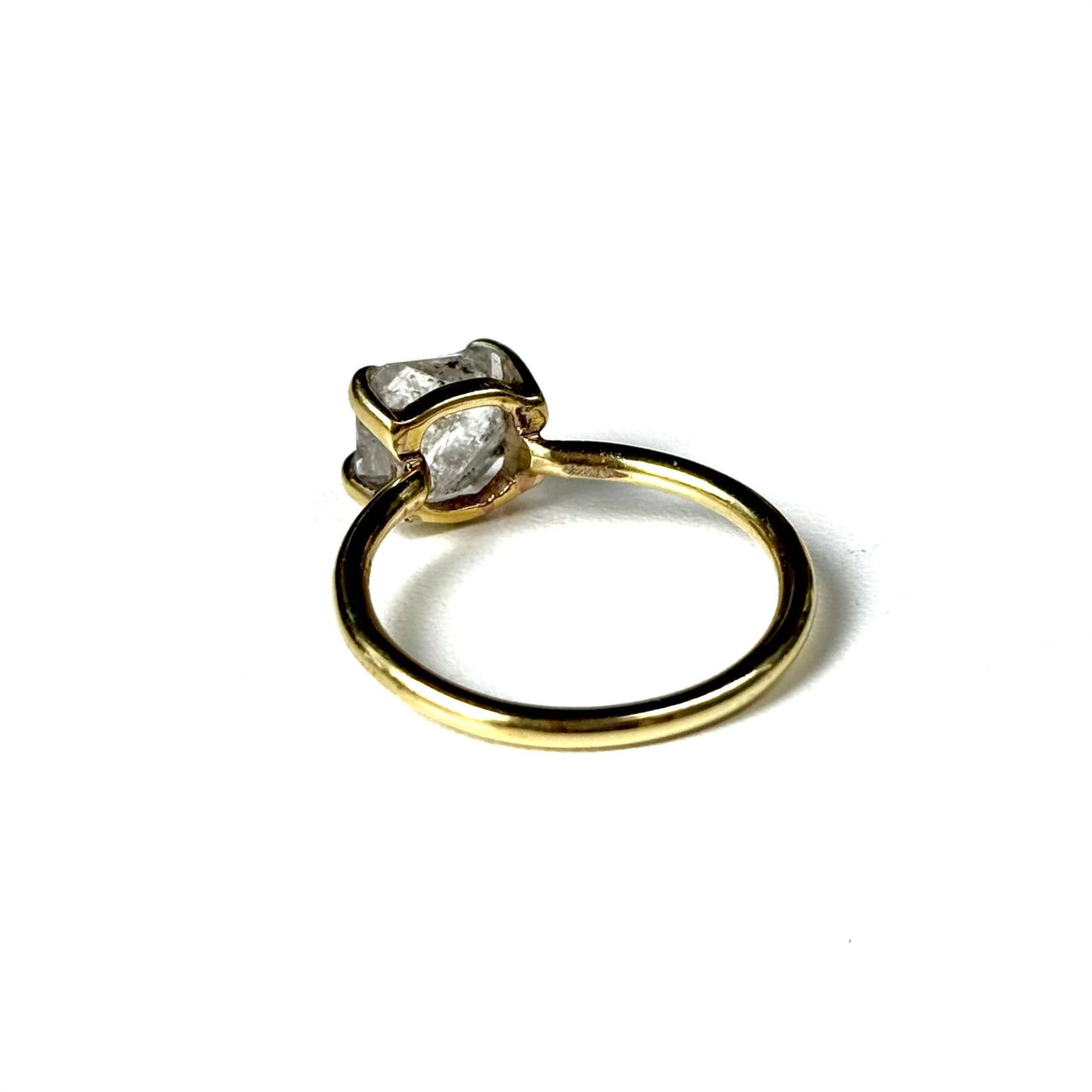 Brass Herkimer diamond ring
