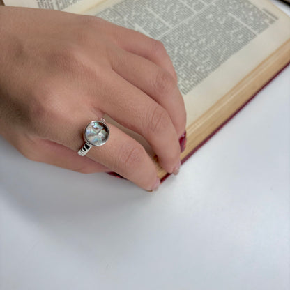 Doublet Abalone shell & Crystal ring 1