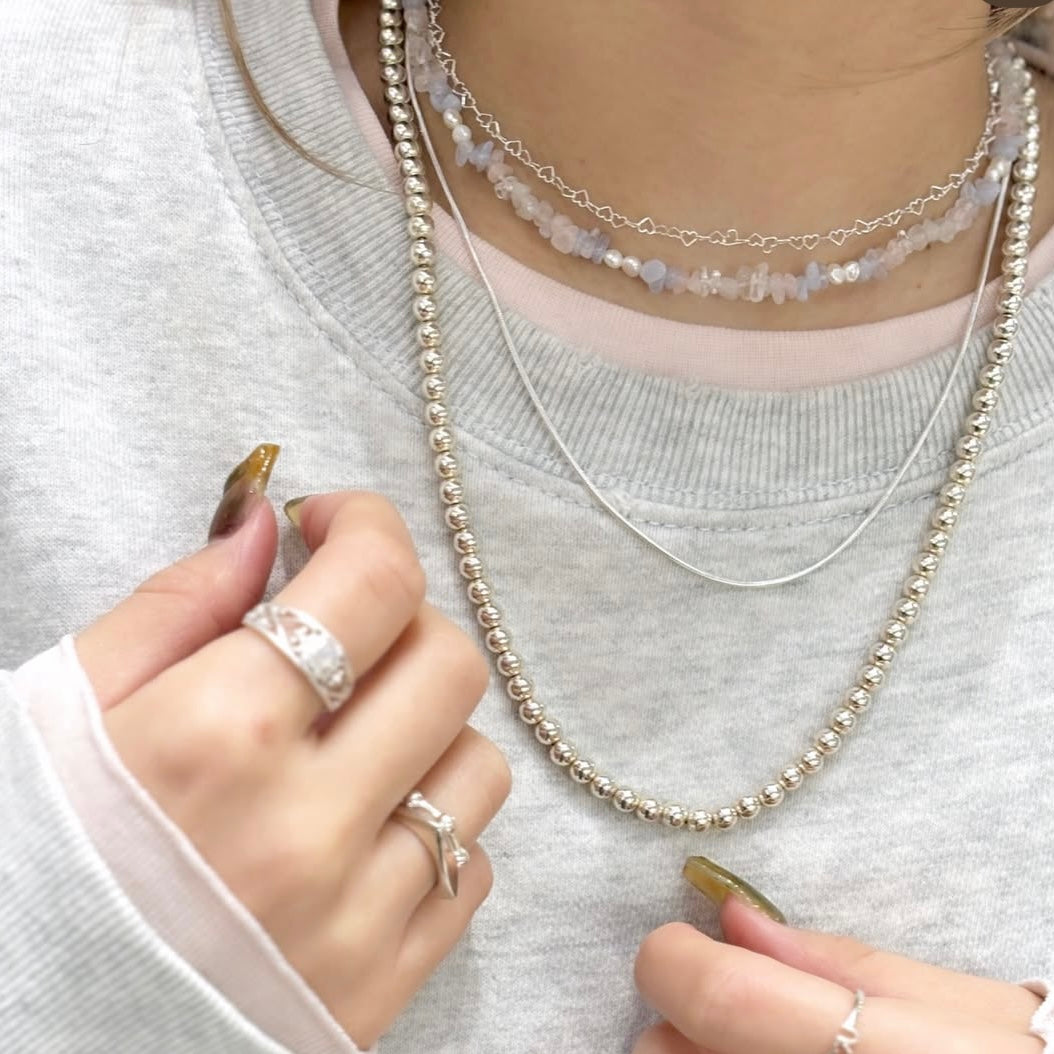 Pearl × Stone necklace 2