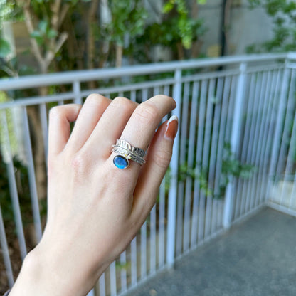 Feather × Stone Rolling ring