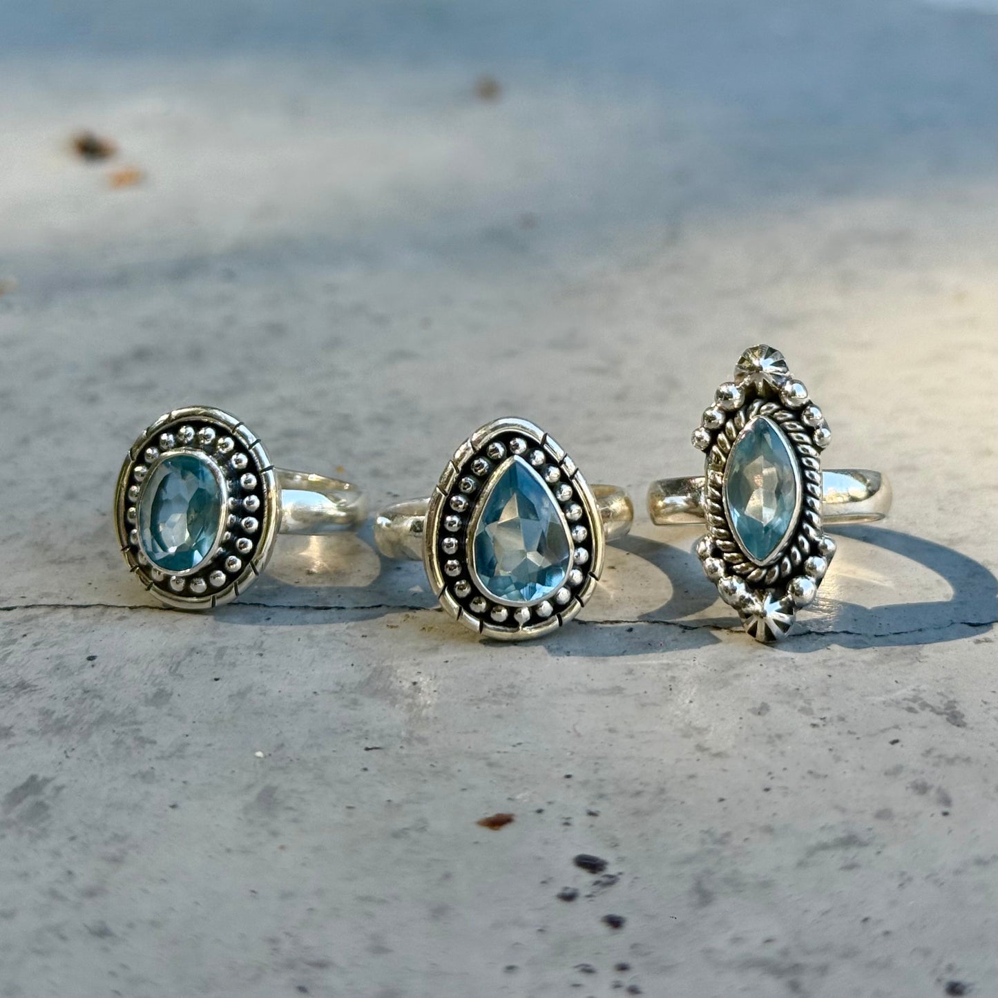 Blue topaz ring
