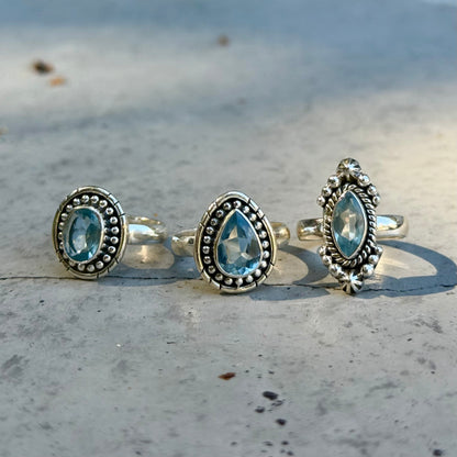 Blue topaz ring