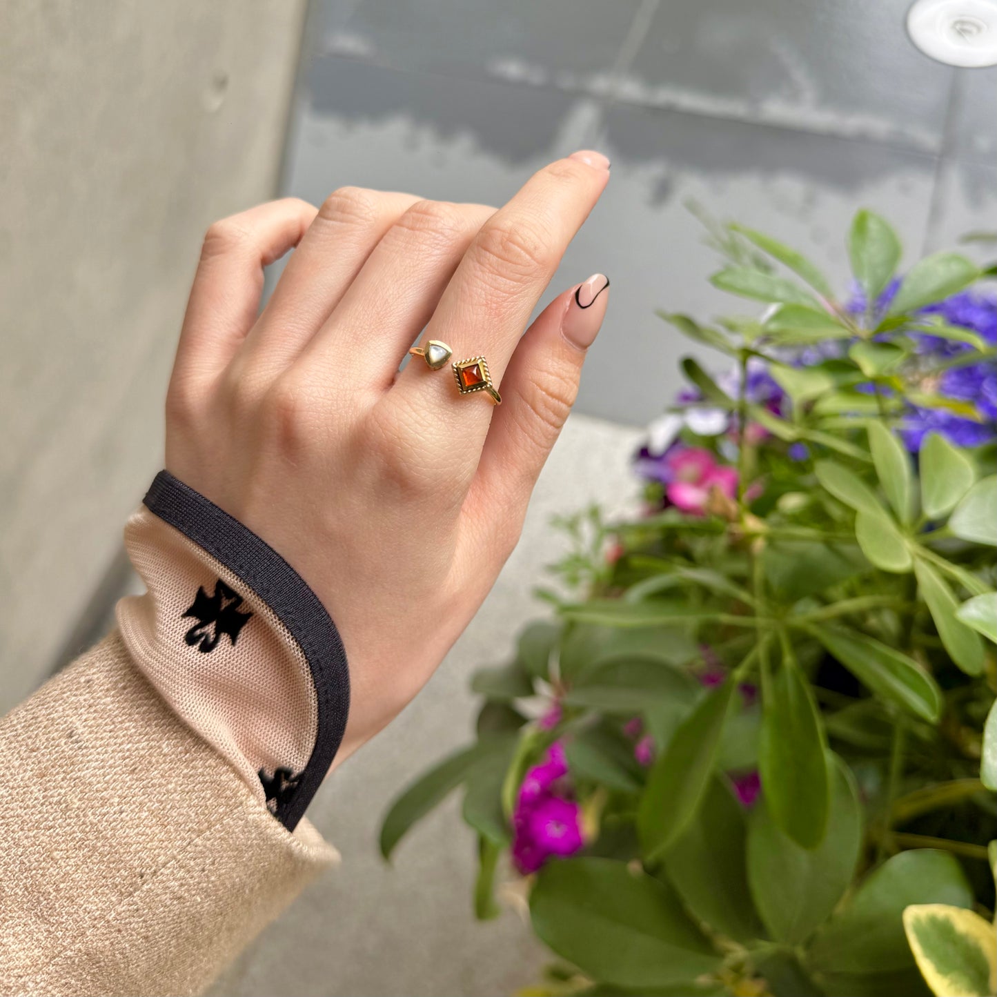 Brass 2stone ring 8