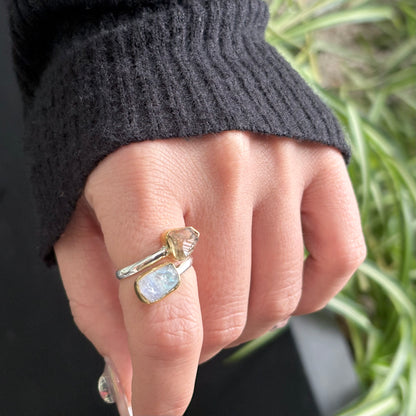 Roughcut 2stone ring 27