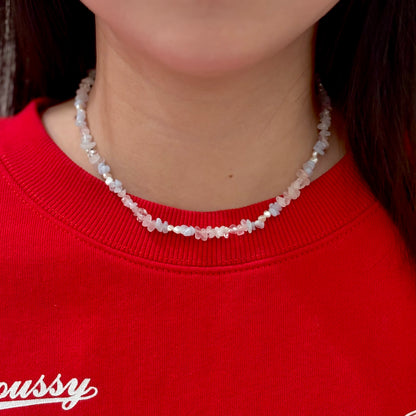 Pearl × Stone necklace 2