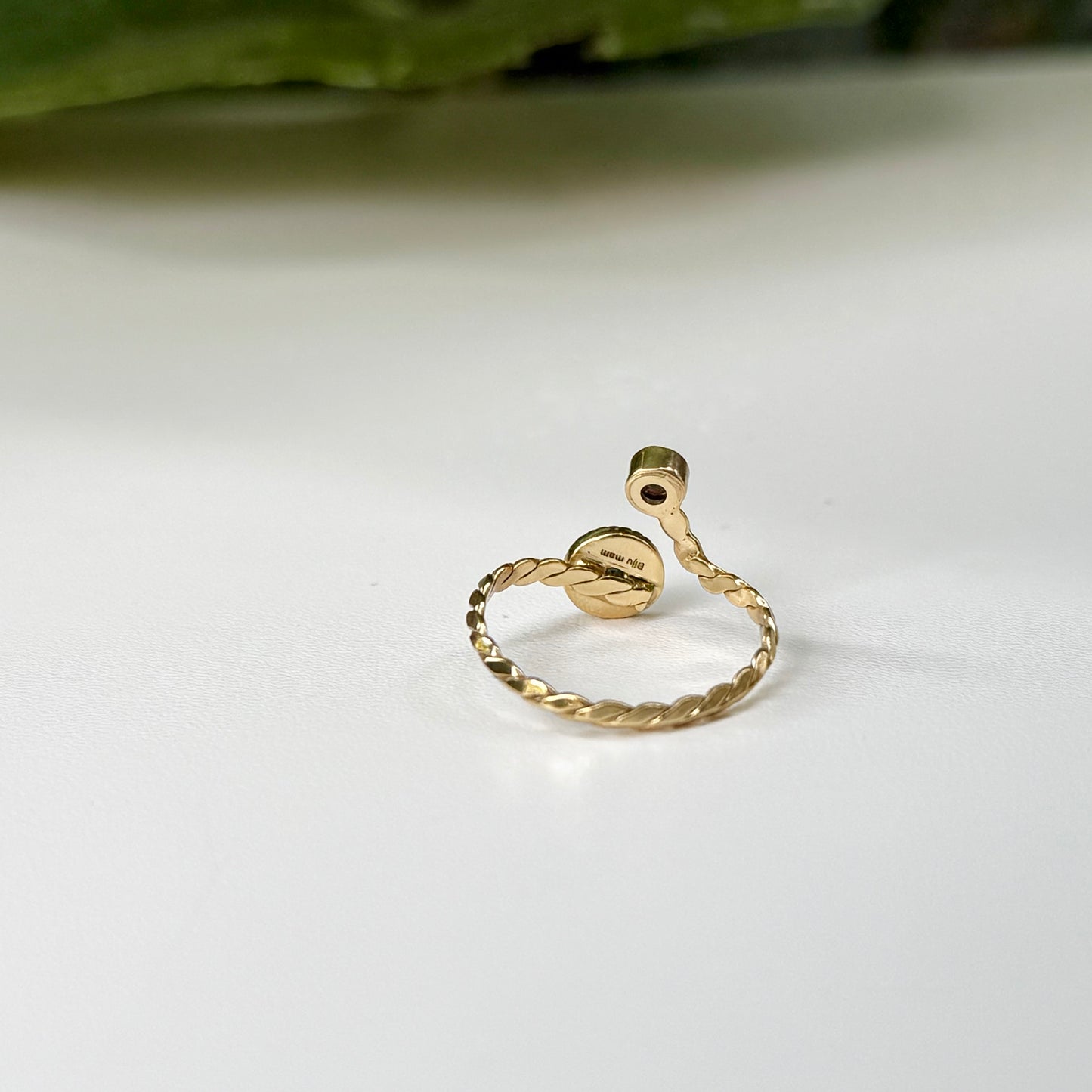 Brass 2stone ring 6