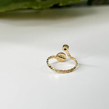 Brass 2stone ring 6