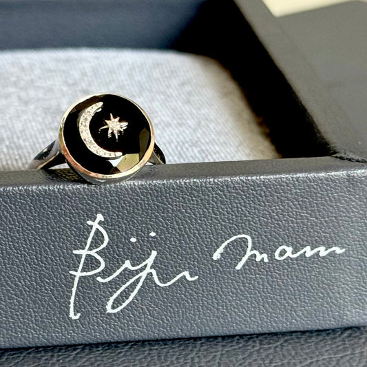 《6/14販売終了》渋谷＆オンライン先行【Biju mam poco】Moon & star design ring