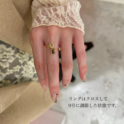 Brass 2stone ring 11