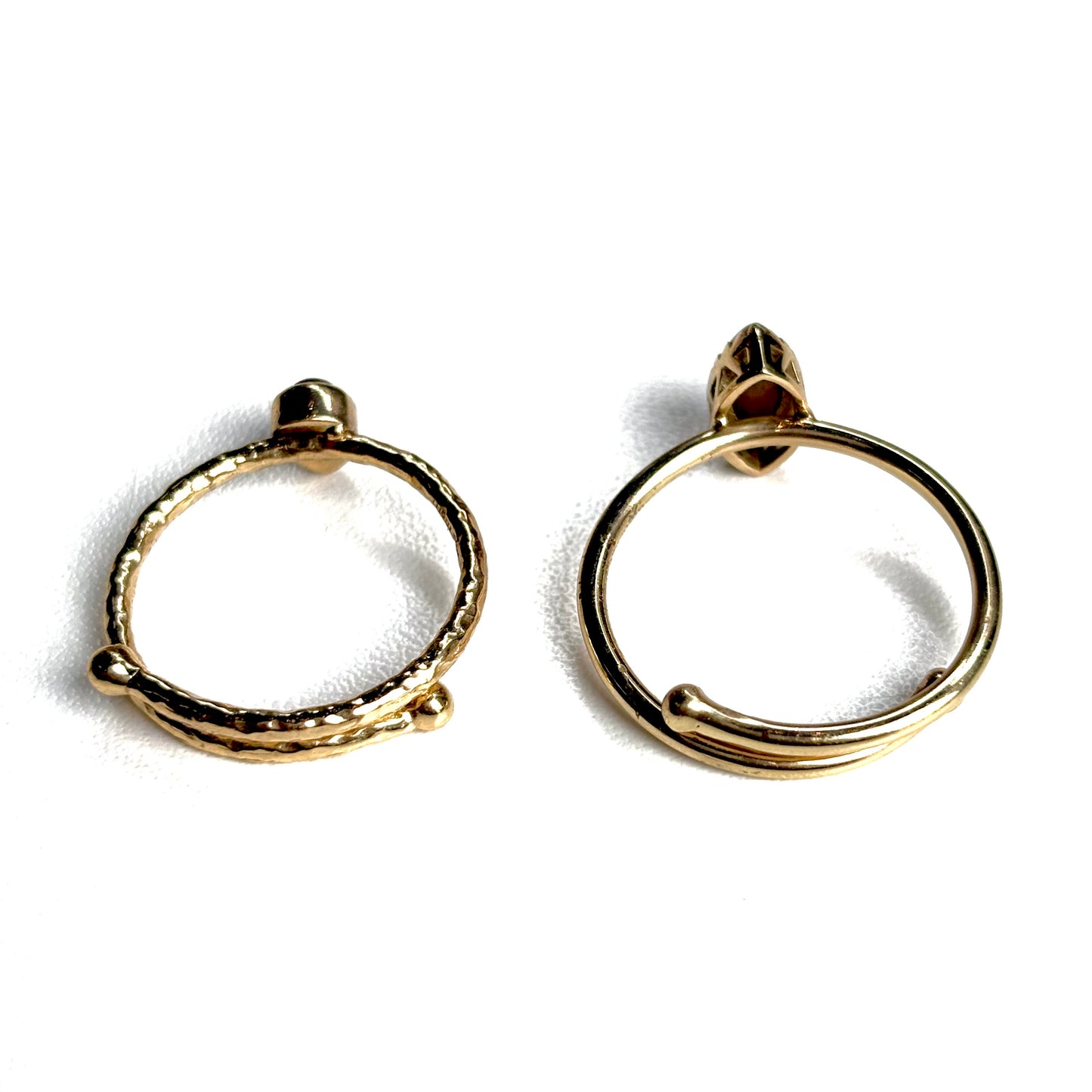 Brass petit ring〈Tiger eye〉