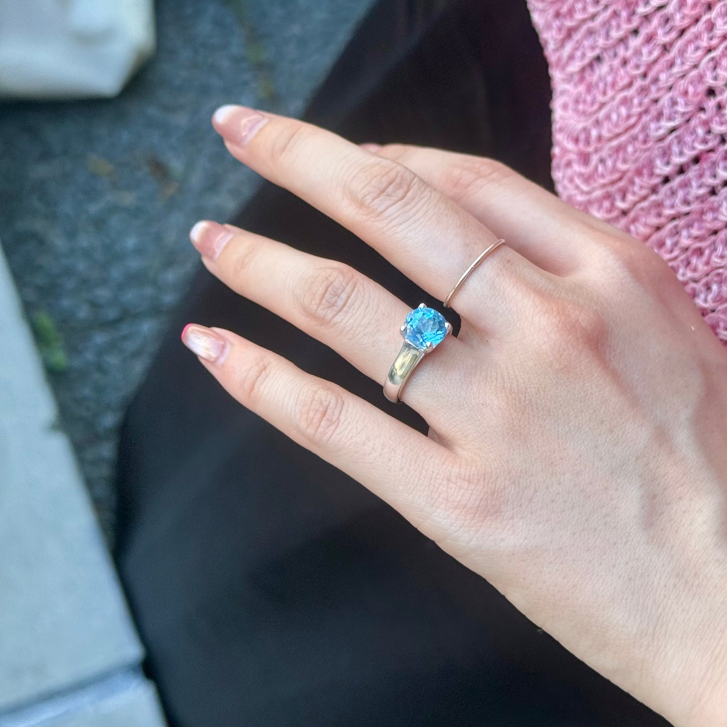 Swiss Blue topaz ring