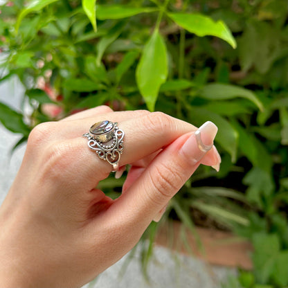 Abalone shell ring