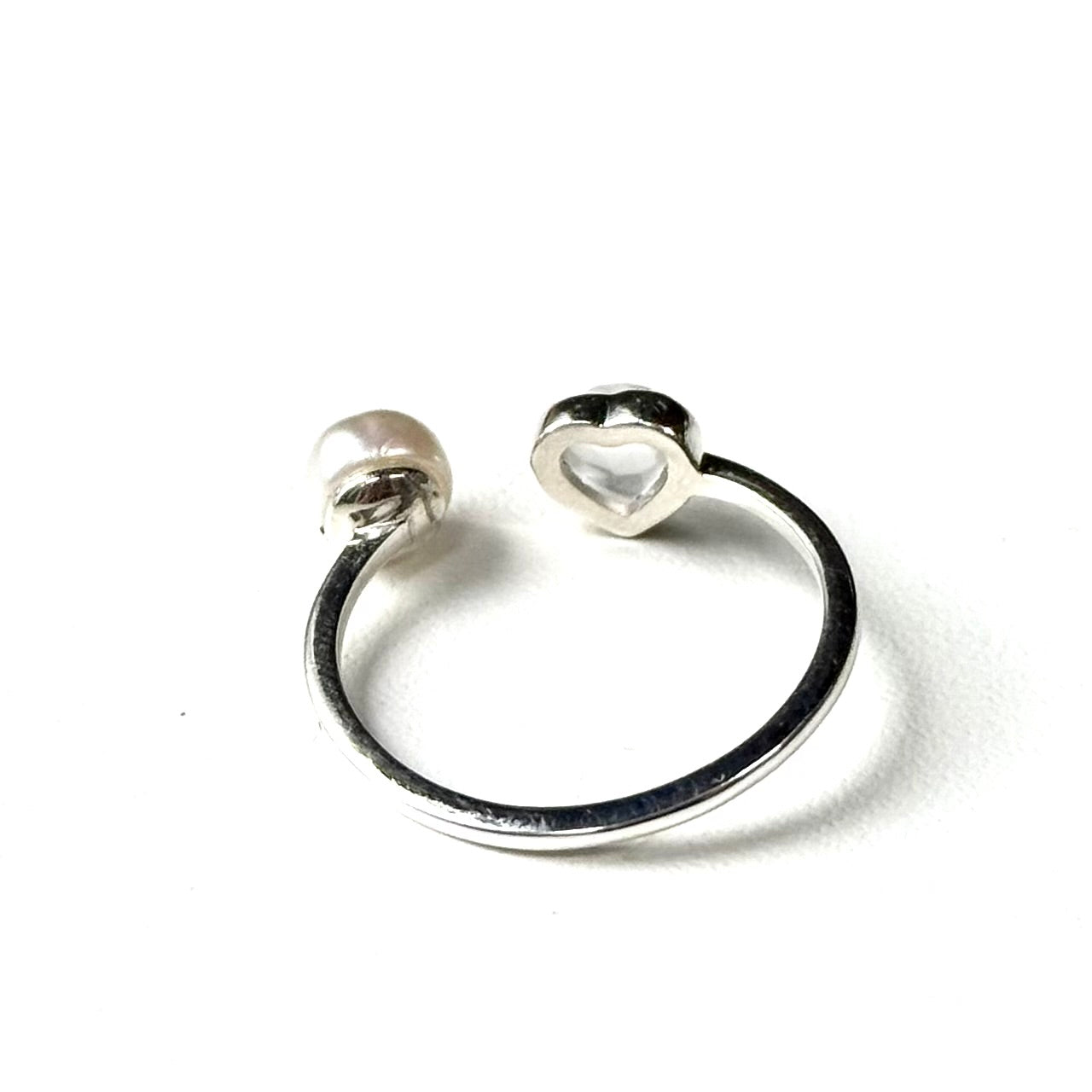 Heart×Pearl 2stone ring