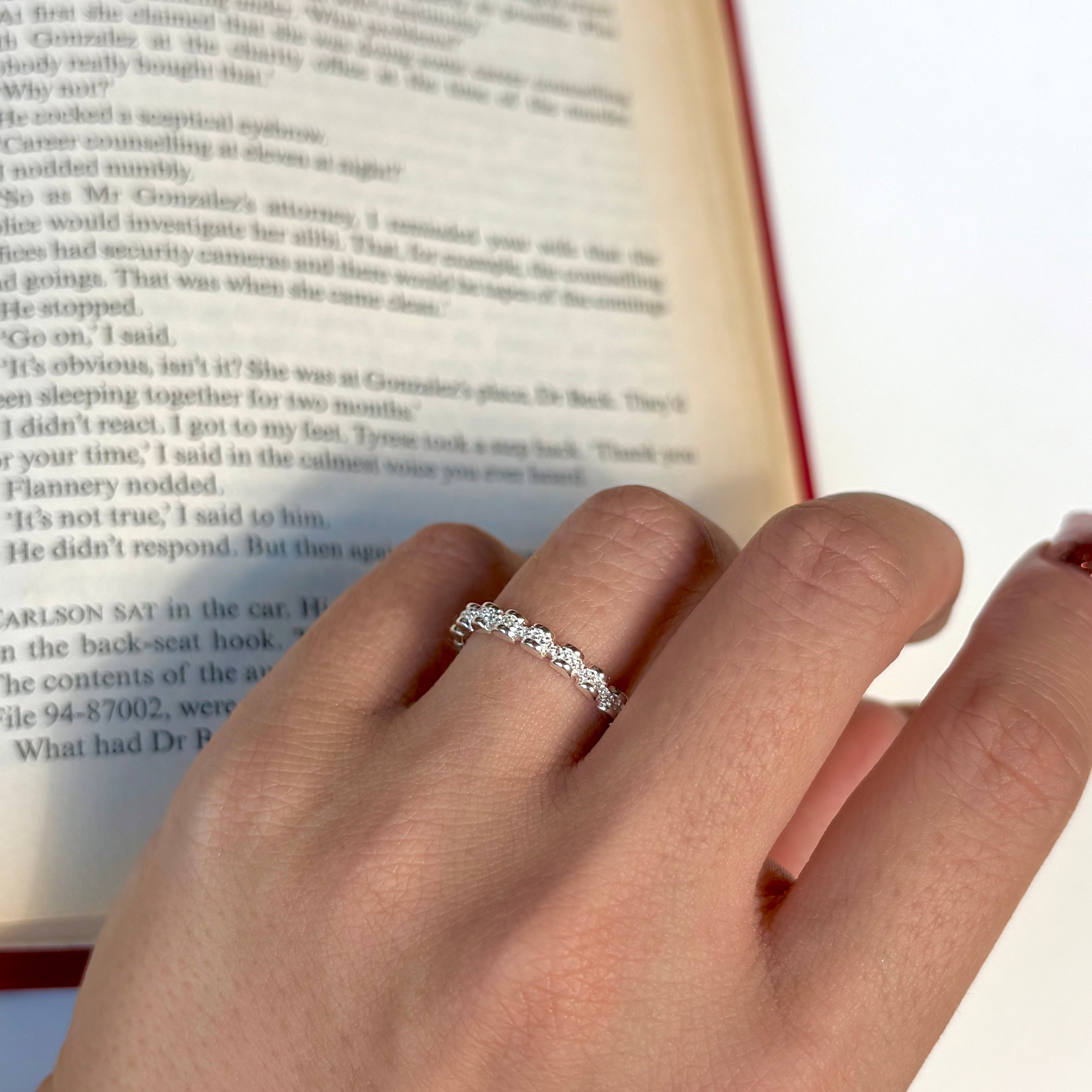 Biju mam poco】White topaz ring 3