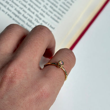 Brass petit ring〈Opal〉