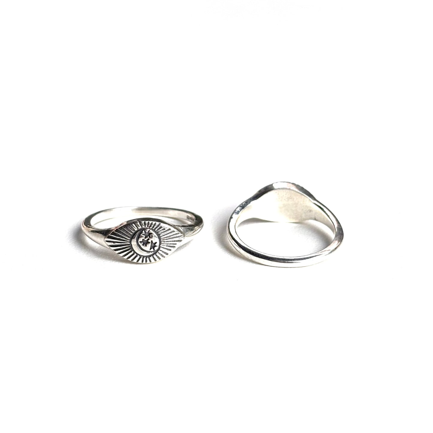 Moon & Star plain ring