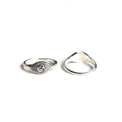 Moon & Star plain ring