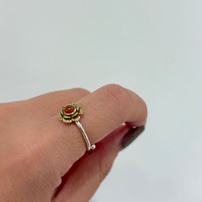 Silver925 × Brass flower ring