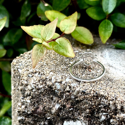 Flower plain ring 6