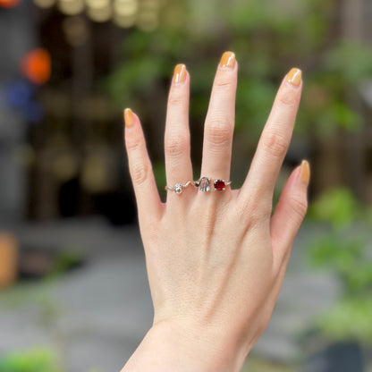 Silver925 2stone ring 16