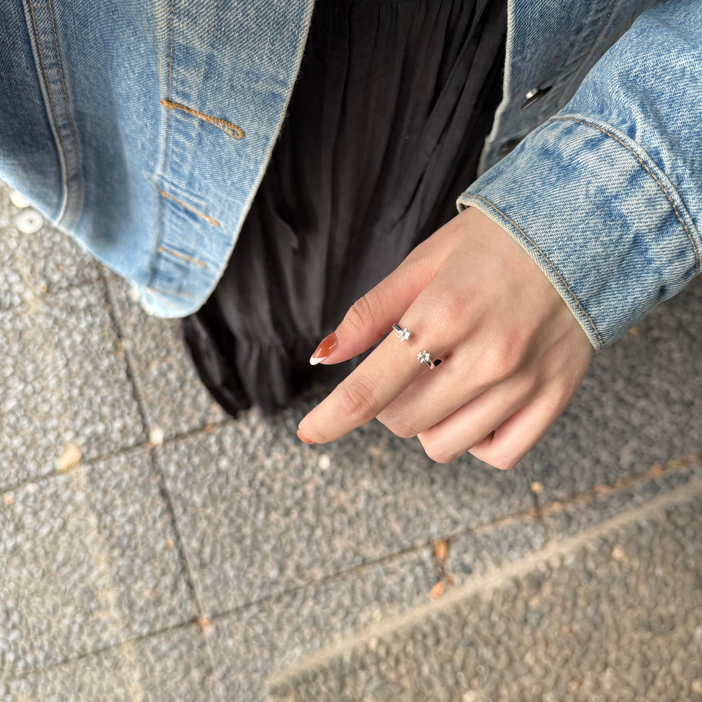 Silver925 2stone ring 1