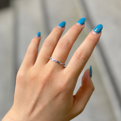 Heart enamel ring 8
