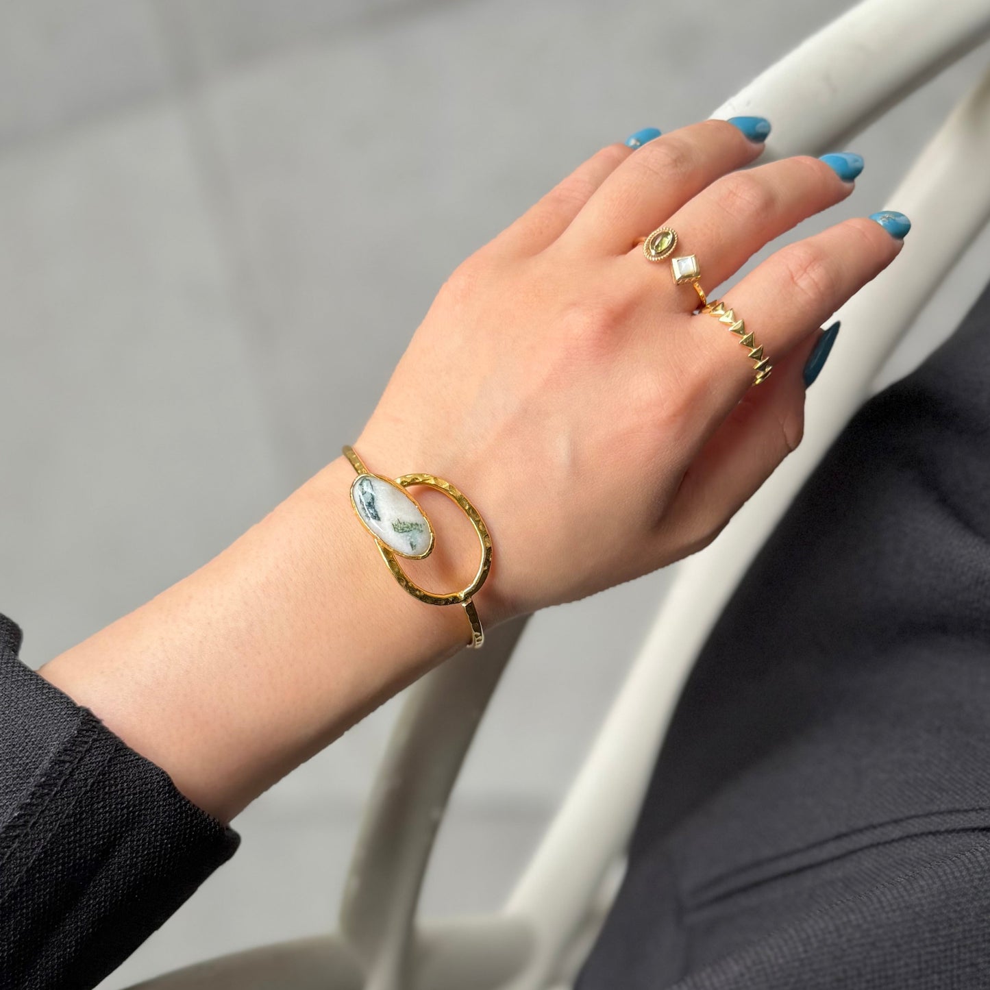 Brass 1stone bangle 3