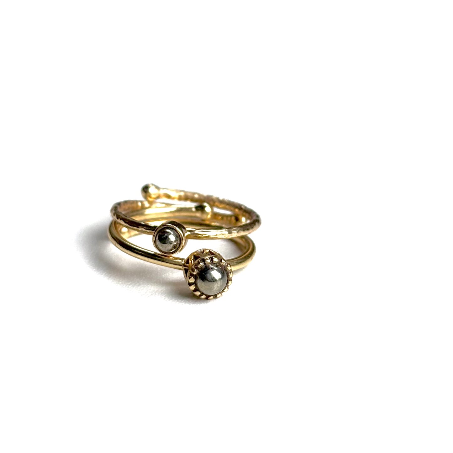 Brass petit ring〈Pyrite〉