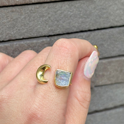 Brass Moon × Stone ring