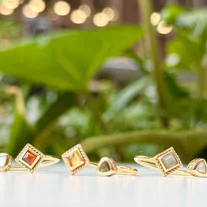 Brass 2stone ring 8
