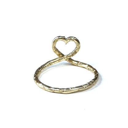 Brass Heart plain ring 11