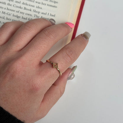 Brass petit ring〈Citrine〉