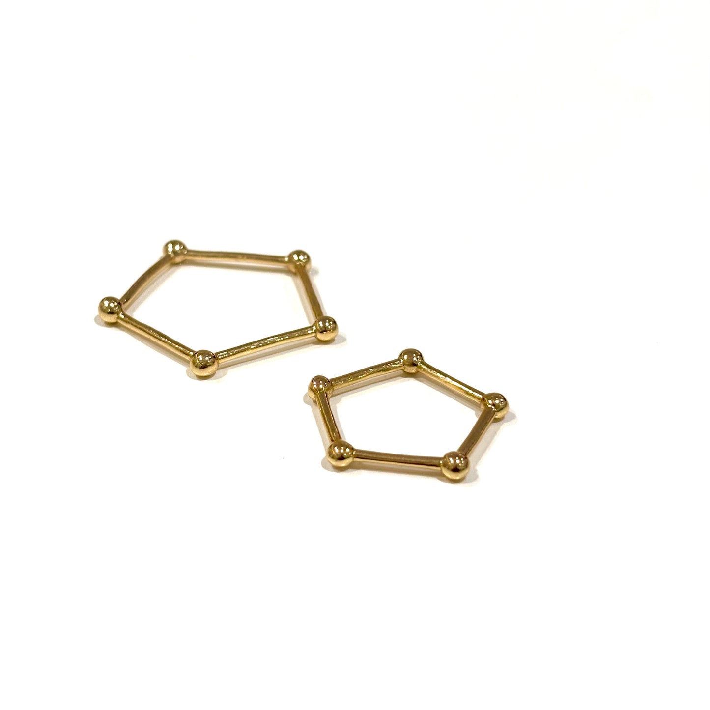 Brass plain ring〈pentagon〉