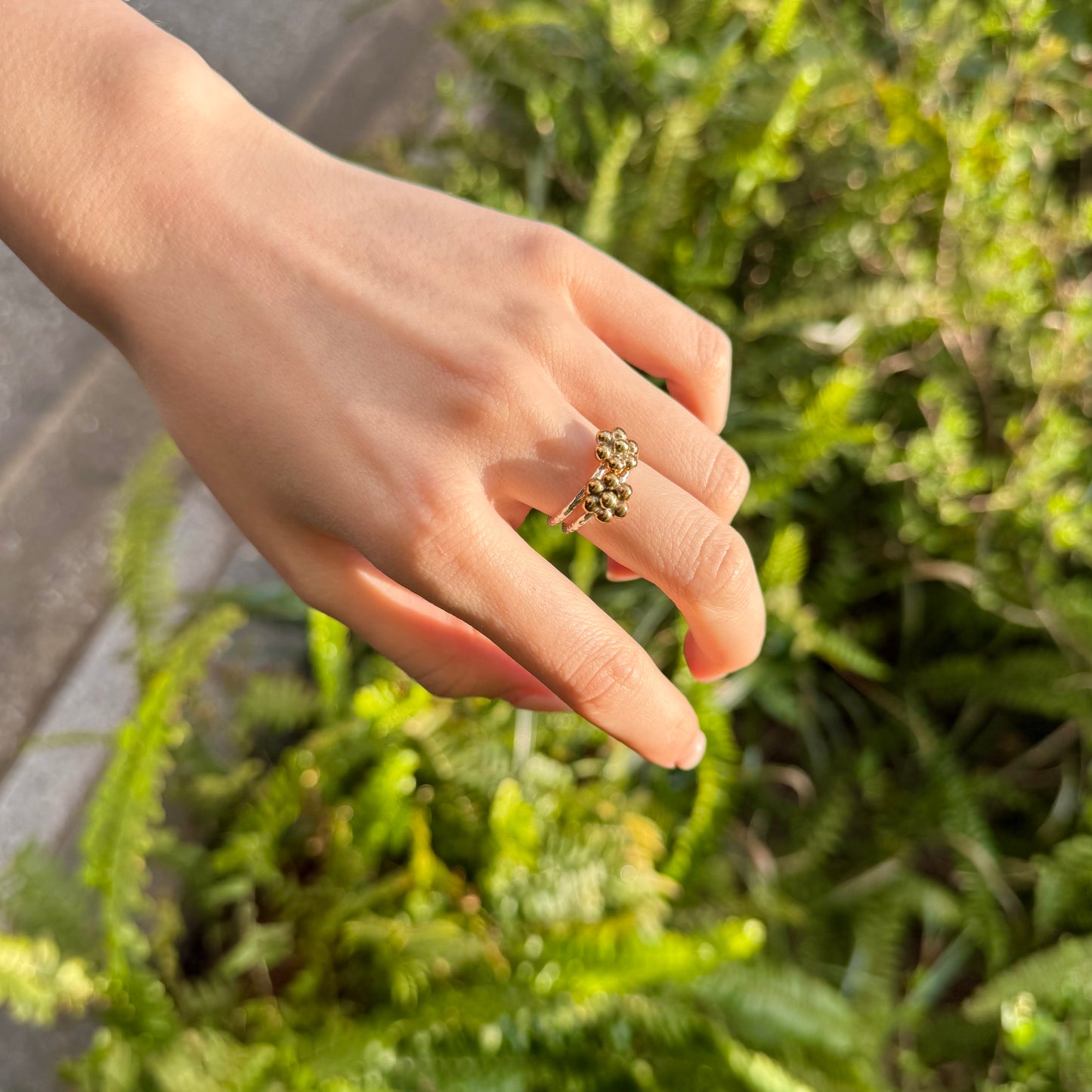 Flower plain ring 11