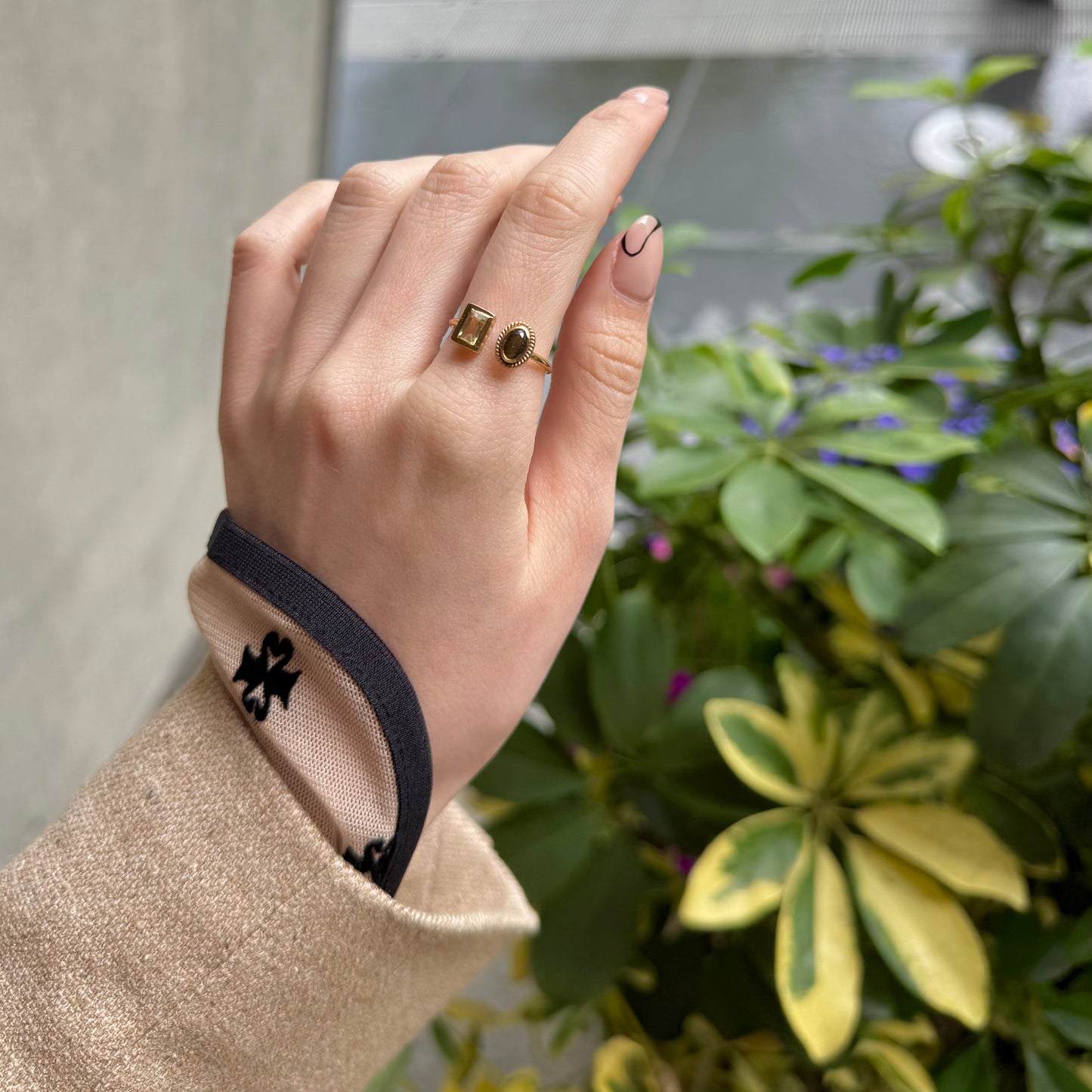 Brass 2stone ring 11