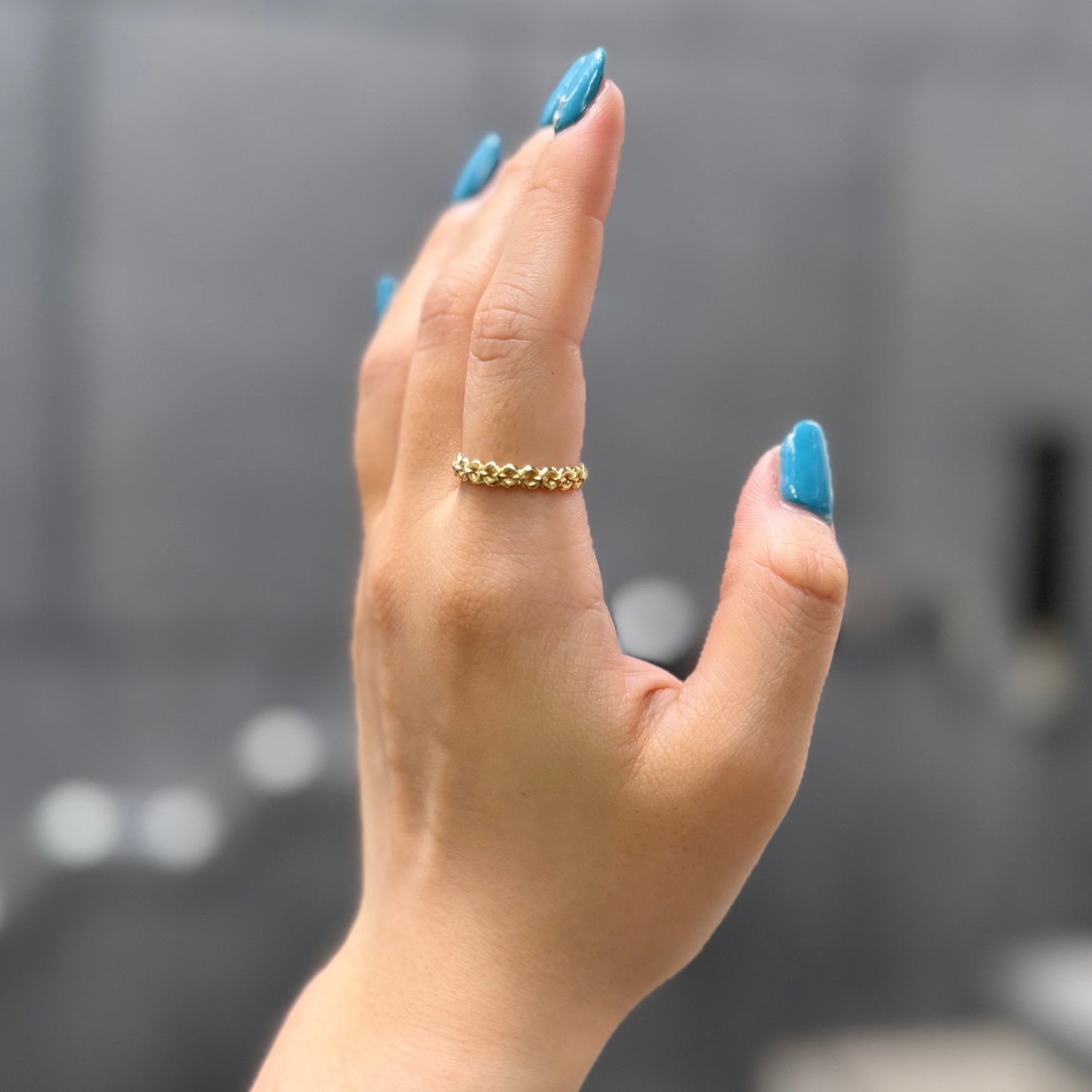 Brass star plain ring 9