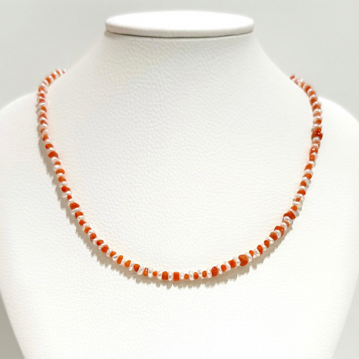 Red coral×Pearl necklace