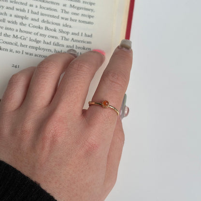 Brass petit ring〈Carnelian〉